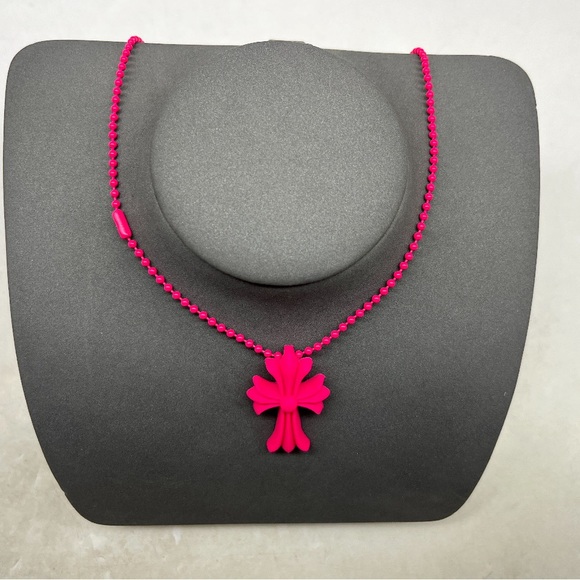 Chrome Hearts Rubber Silichrome CH Cross Pendant Necklace - Picture 3 of 5